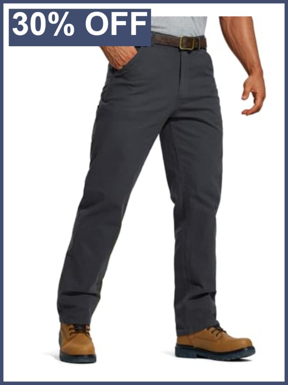 Men's Stretch Flex Utility Canvas Work Pants 7 Pockets Relaxed Fit